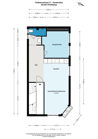 Floor plan - Toldwarsstraat 2-1, 1073 RR Amsterdam 